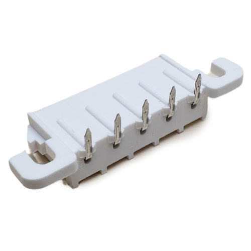 AMP 1-350945-0 CONNECTOR HEADER RIGHT ANGLE 5 POS THROUGH HOLE .250"P WHITE