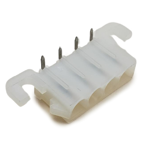 AMP 1-350948-0 CONNECTOR HEADER RIGHT ANGLE 4 POS THROUGH HOLE .250" P WHITE