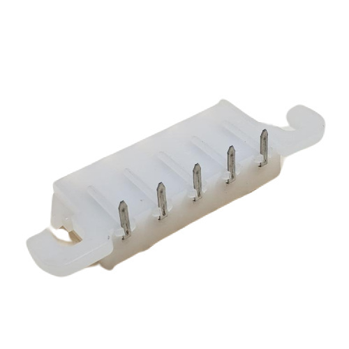 AMP 1-350949-0 CONNECTOR HEADER RIGHT ANGLE 5 POS UNIVERSAL MATE-N-LOK ASSY .250"P WHITE