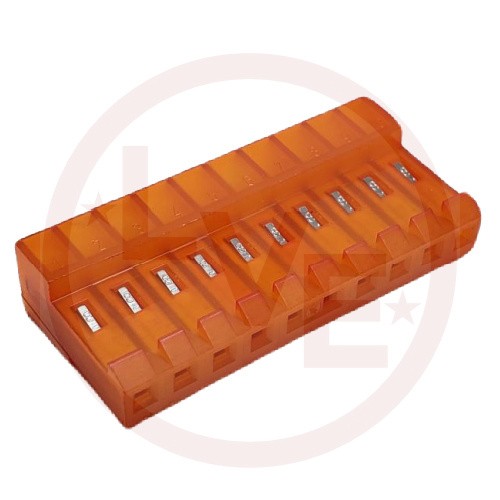AMP 1-640426-0 CONNECTOR HEADER RECEPTACLE 10 POS MTA .156" CLOSED W/O TABS ORANGE