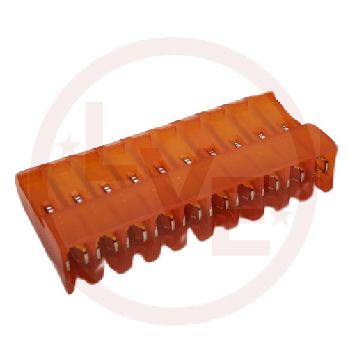 AMP 1-640426-0 CONNECTOR HEADER RECEPTACLE 10 POS MTA .156" CLOSED W/O TABS ORANGE