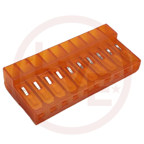 AMP 1-640431-0 CONNECTOR HEADER RECEPTACLE 10 POS MTA .156" CLOSED W/O TABS ORANGE