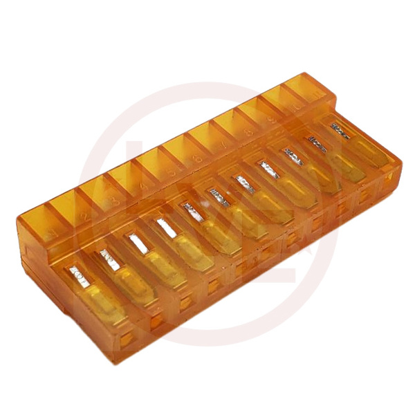 AMP 1-640431-1 CONNECTOR HEADER RECEPTACLE 11 POS MTA .156"P ORANGE