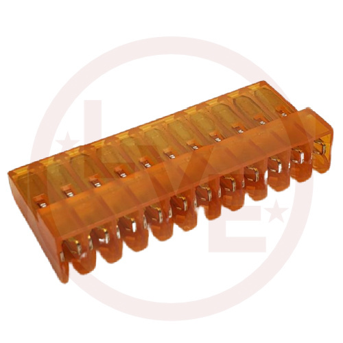 AMP 1-640431-1 CONNECTOR HEADER RECEPTACLE 11 POS MTA .156"P ORANGE