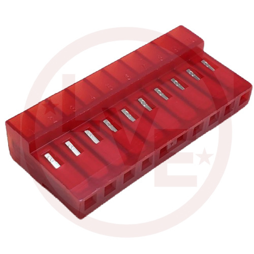 AMP 1-640433-0 CONNECTOR HEADER RECEPTACLE 10 POS MTA .156"P RED