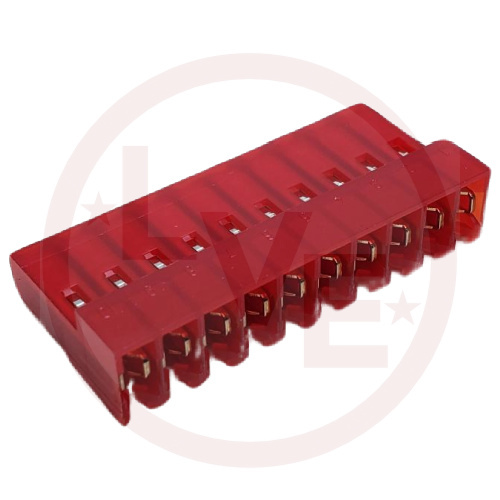AMP 1-640433-0 CONNECTOR HEADER RECEPTACLE 10 POS MTA .156"P RED