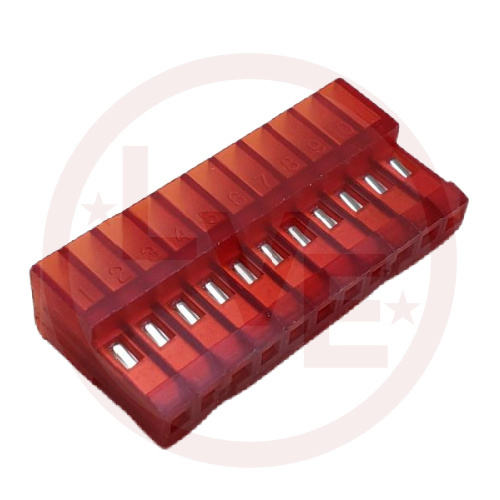 AMP 1-640440-1 CONNECTOR HEADER RECEPTACLE 11 POS MTA .100"P RED