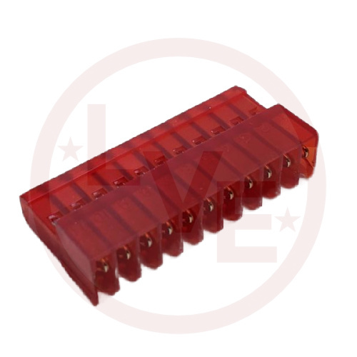 AMP 1-640440-1 CONNECTOR HEADER RECEPTACLE 11 POS MTA .100"P RED