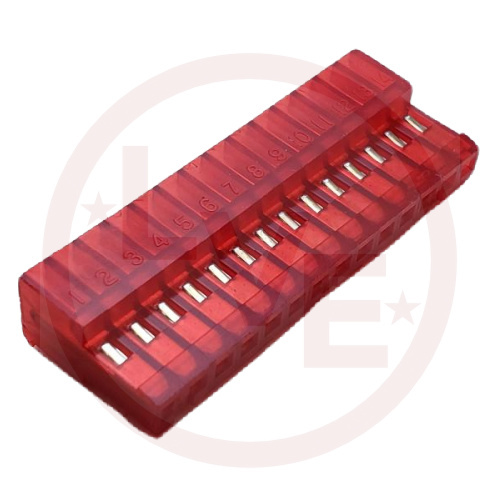AMP 1-640440-4 CONNECTOR HEADER RECEPTACLE 14 POS MTA .100"P RED