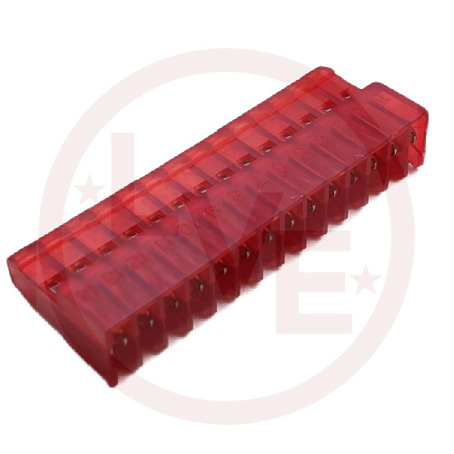 AMP 1-640440-4 CONNECTOR HEADER RECEPTACLE 14 POS MTA .100"P RED