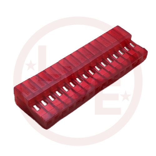 AMP 1-640440-6 CONNECTOR HEADER RECEPTACLE 16 POS MTA .100"P RED