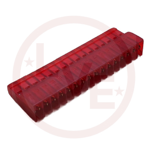 AMP 1-640440-6 CONNECTOR HEADER RECEPTACLE 16 POS MTA .100"P RED