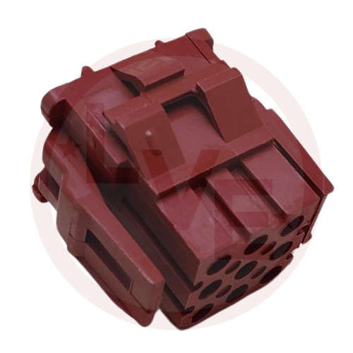CONNECTOR 9 POS PLUG HSG .165"P RED