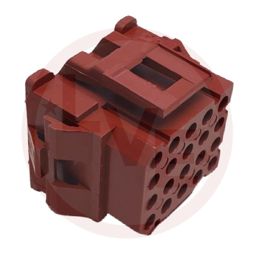 AMP 1-640524-0 CONNECTOR 20 POS PLUG HSG .165"P RED