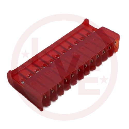 AMP 1-643813-2 CONNECTOR HEADER 12 POS MTA RIGHT ANGLE MNT IDC .100"P RED