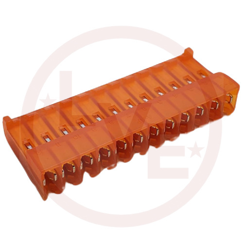 AMP 1-643817-2 CONNECTOR HEADER 12 POS MTA IDC .156"P ORANGE