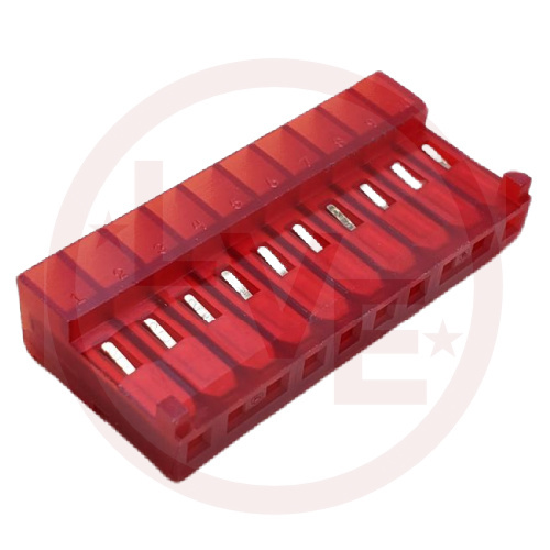 AMP 1-644463-0 CONNECTOR HEADER 10 POS MTA IDC  .156"P RED
