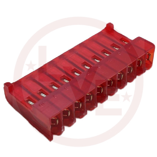 AMP 1-644463-0 CONNECTOR HEADER 10 POS MTA IDC  .156"P RED