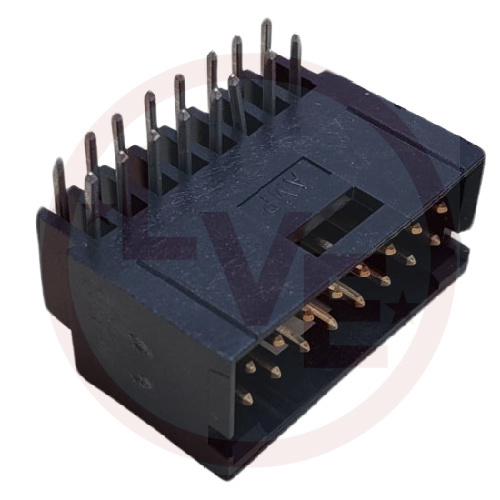 AMP 103166-6 CONNECTOR HEADER 16 POS RIGHT ANGLE VERT .100"P 30AU BLACK