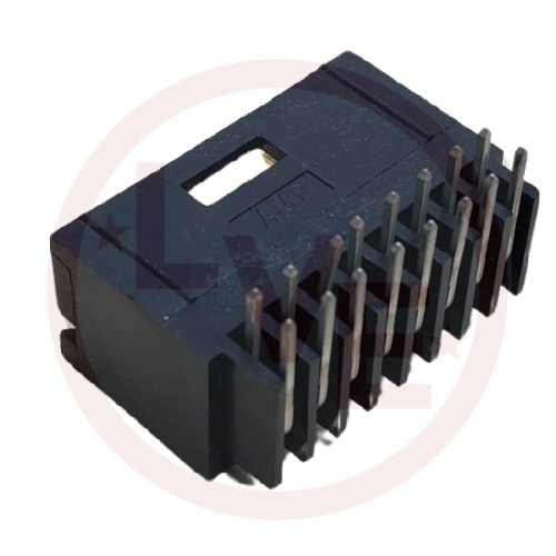 AMP 103166-6 CONNECTOR HEADER 16 POS RIGHT ANGLE VERT .100"P 30AU BLACK