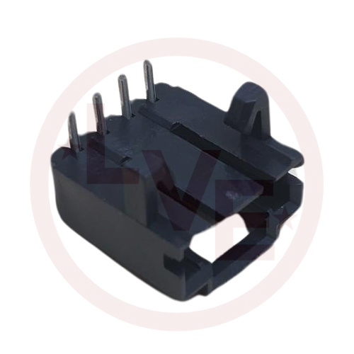 AMP 103673-3 CONNECTOR HEADER 4 POS RIGHT ANGLE VERT .100"P 15AU BLACK