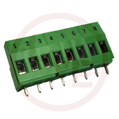 TERMINAL BLOCK 8POS 5.08P VERTICAL IMPRINTED PCB GREEN