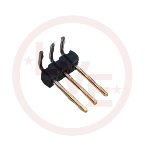 AMP 104430-1 CONNECTOR HEADER 3 POS RIGHT ANGLE MALE BREAKAWAY GOLD .100"P
