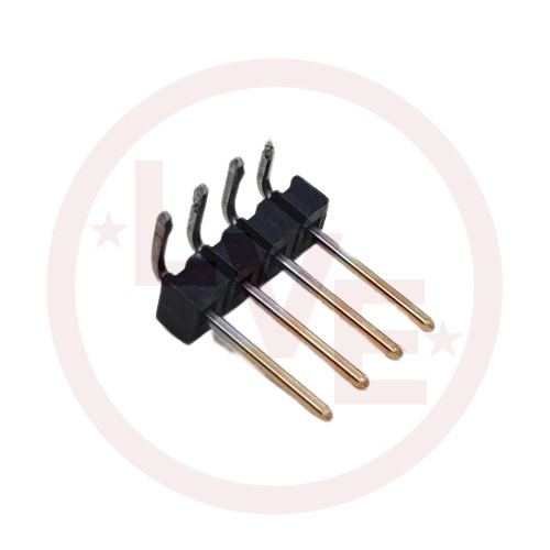 AMP 104430-2 CONNECTOR HEADER 4 POS RIGHT ANGLE MALE BREAKAWAY GOLD .100"P