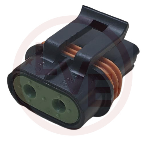 CONNECTOR 2 POS FEMALE M/P BLACK ASSY