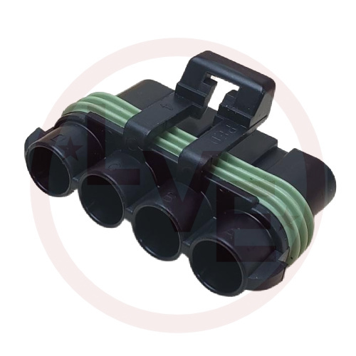 PACKARD 12048412 CONNECTOR 4 POS FEMALE ASM M/P 480 SERIES BLACK