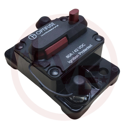 OPTIFUSE 153080 AUTOMOTIVE CIRCUIT BREAKER 80A 42VDC TYPE III IP67