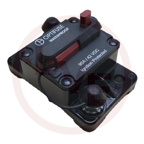 OPTIFUSE 153090 AUTOMOTIVE CIRCUIT BREAKER 90A 42VDC TYPE III IP67