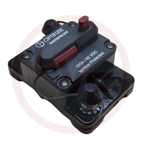 OPTIFUSE 153120 AUTOMOTIVE CIRCUIT BREAKER 120A 42VDC TYPE III IP67
