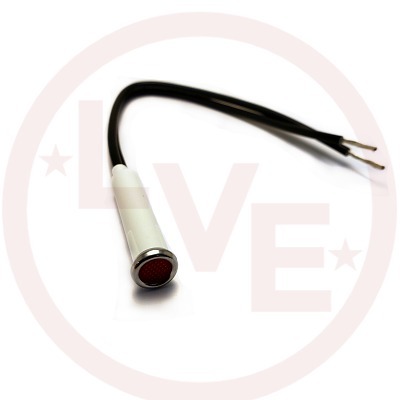 SOLICO 1850-1-12-20310 INDICATOR 125V RED NEON 6" WIRE LEADS PANEL MOUNT