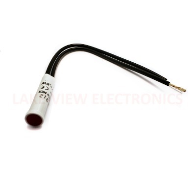 SOLICO 1852-1-10-20110 INDICATOR 250V RED NEON 6" WIRE LEADS FLUSH TRANSLUCENT LENS