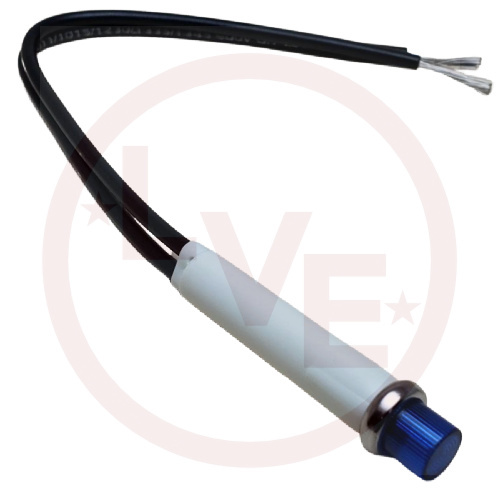SOLICO 1852-1-12-21650 INDICATOR 250V BLUE NEON 6" LEADS PNL LIGHT