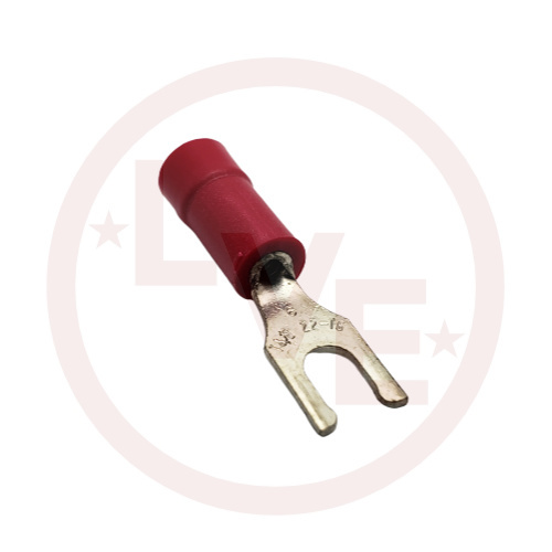 T&B 18RA-6FL TERMINAL LOCKING SPADE/FORK TERMINAL INSULATED 22-16 AWG #6 RED
