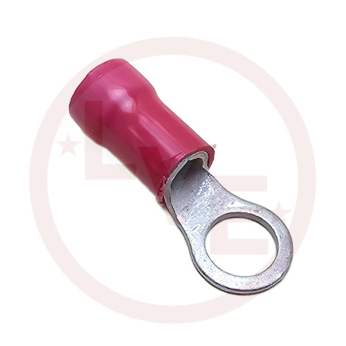 MOLEX 19071-0144 TERMINAL RING 8 AWG 5/16" STUD INSULATED RED INSULKRIMP