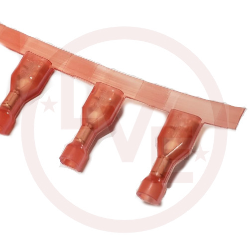 TE CONN 2-520193-2 TERMINAL FEMALE QDC 22-18 AWG .187X.032 FULLY INSULATED RED NYLON TR