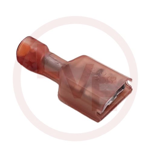 AMP 2-520407-2 TERMINAL QDC FEMALE FULLY INSULATED 22-18 AWG .250X.032 RED NYLON