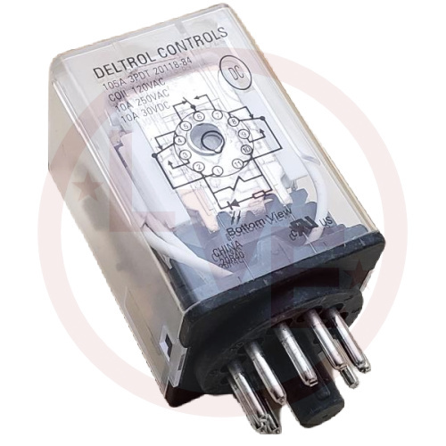DELTROL 20118-84 RELAY 120VAC 10A 3PDT 11PIN OCTAL PLUG GENERAL PURPOSE RELAY