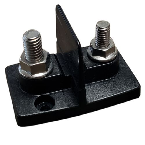 FUSE BLOCK DUAL POST BLACK 48VDC