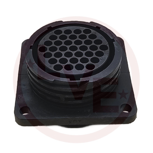 AMP 206306-1 CONNECTOR 37 POS RECEPTACLE HSG CPC (CIRCULAR PLASTIC) SIZE 23 SQUARE FLANGE SIZE 23 BLACK