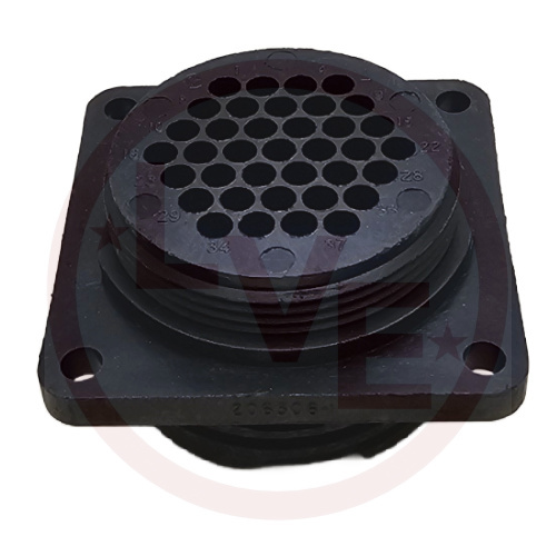 AMP 206306-1 CONNECTOR 37 POS RECEPTACLE HSG CPC (CIRCULAR PLASTIC) SIZE 23 SQUARE FLANGE SIZE 23 BLACK