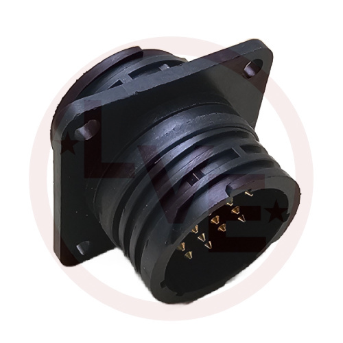 AMP 206552-1 CONNECTOR 16 POS RECEPTACLE HSG CPC (CIRCULAR PLASTIC) SQUARE FLANGE SIZE 17 BLACK