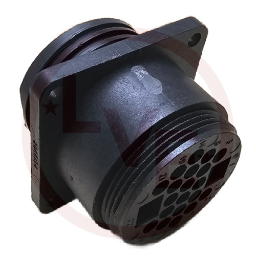AMP 206613-1 CONNECTOR 22 POS RECEPTACLE HSG CPC (CIRCULAR PLASTIC) SQUARE FLANGE SIZE 22 BLACK