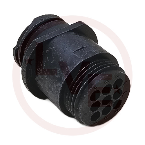 AMP 206705-2 CONNECTOR 9 POS RECEPTACLE HSG CPC (CIRCULAR PLASTIC) SIZE 13 BLACK