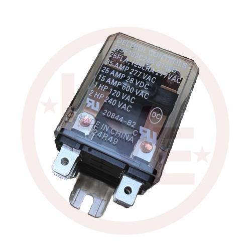 DELTROL 20844-82 RELAY 24VAC 35A DPDT FLANGE COVER .250 Q.C. TERMINALS