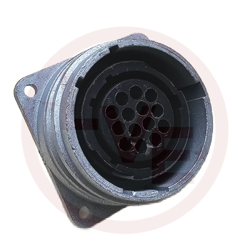 AMP 208487-1 CONNECTOR 14 POS RECEPTACLE HSG CPC (CIRCULAR PLASTIC) SQUARE FLANGE SIZE 22 SILVER