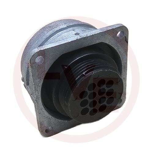AMP 208487-1 CONNECTOR 14 POS RECEPTACLE HSG CPC (CIRCULAR PLASTIC) SQUARE FLANGE SIZE 22 SILVER